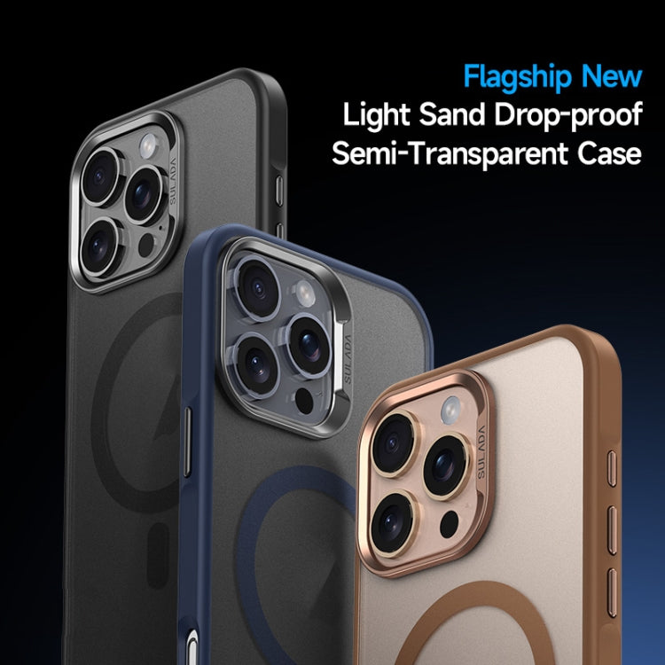 For iPhone 16 Plus SULADA Light Sand MagSafe Magnetic PC Hybrid TPU Phone Case(Gold) - free shipping - PMC Jewellery - Order now!