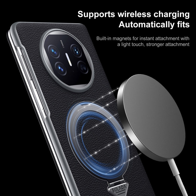 For Huawei Mate XT Ultimate Design SULADA Smart View Window MagSafe Magnetic Holder Leather Phone Case(Blue) - free shipping - PMC TechLife - Order now!
