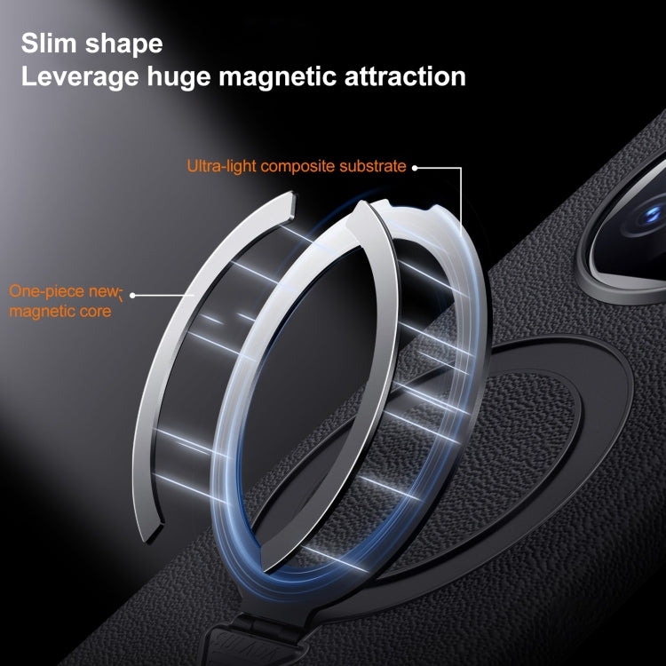For Huawei Mate X5 / X3 SULADA Top Grain Leather MagSafe Magnetic Holder Phone Case(Black) - Huawei Cases by SULADA | Online Shopping South Africa | PMC TechLife | Buy Now Pay Later Mobicred