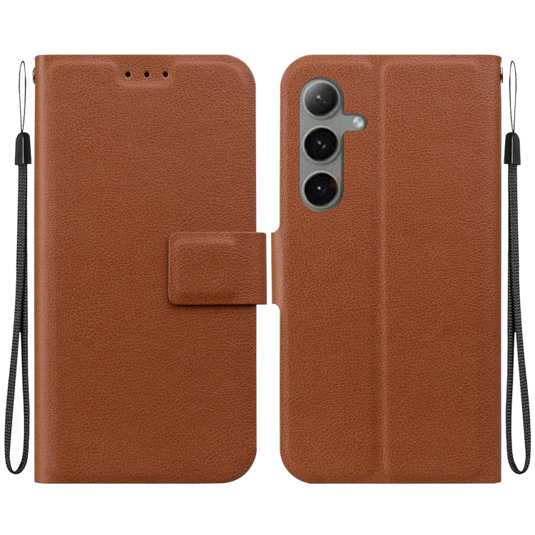 For Samsung Galaxy S25+ 5G Ultra-thin Voltage Magnetic Buckle Leather Phone Case(Brown) - Galaxy S25+ 5G Cases by PMC TechLife | Online Shopping South Africa | PMC TechLife | Buy Now Pay Later Mobicred