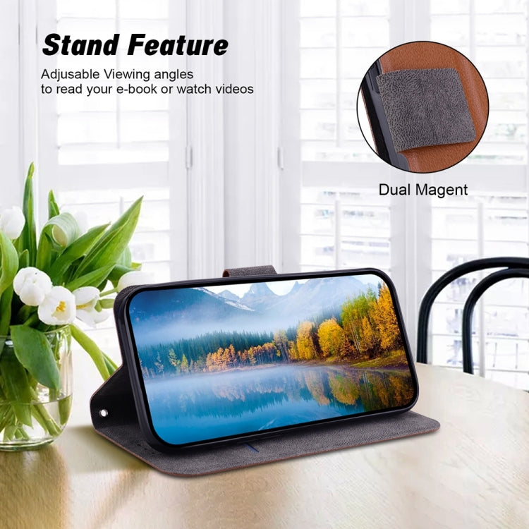 For Samsung Galaxy S25+ 5G Ultra-thin Voltage Magnetic Buckle Leather Phone Case(Brown) - Galaxy S25+ 5G Cases by PMC TechLife | Online Shopping South Africa | PMC TechLife | Buy Now Pay Later Mobicred