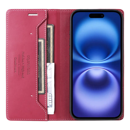 For iPhone 16 GQUTROBE G01 RFID Anti-theft Leather Phone Case(Red) - iPhone 16 Cases by GQUTROBE | Online Shopping South Africa | PMC Jewellery | Buy Now Pay Later Mobicred