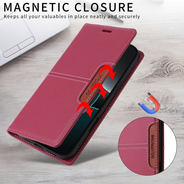 For iPhone 16 Plus GQUTROBE G01 RFID Anti-theft Leather Phone Case(Red) - iPhone 16 Plus Cases by GQUTROBE | Online Shopping South Africa | PMC Jewellery | Buy Now Pay Later Mobicred