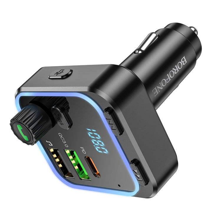 Borofone BC53 Highway PD20W & QC3.0 Car Bluetooth FM Transmitter(Black) - Bluetooth Adapters by Borofone | Online Shopping South Africa | PMC Jewellery | Buy Now Pay Later Mobicred