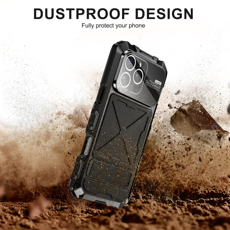 For iPhone 16 Pro Max R-JUST Life Waterproof Dustproof Shockproof Phone Case(Black) - iPhone 16 Pro Max Cases by R-JUST | Online Shopping South Africa | PMC Jewellery | Buy Now Pay Later Mobicred