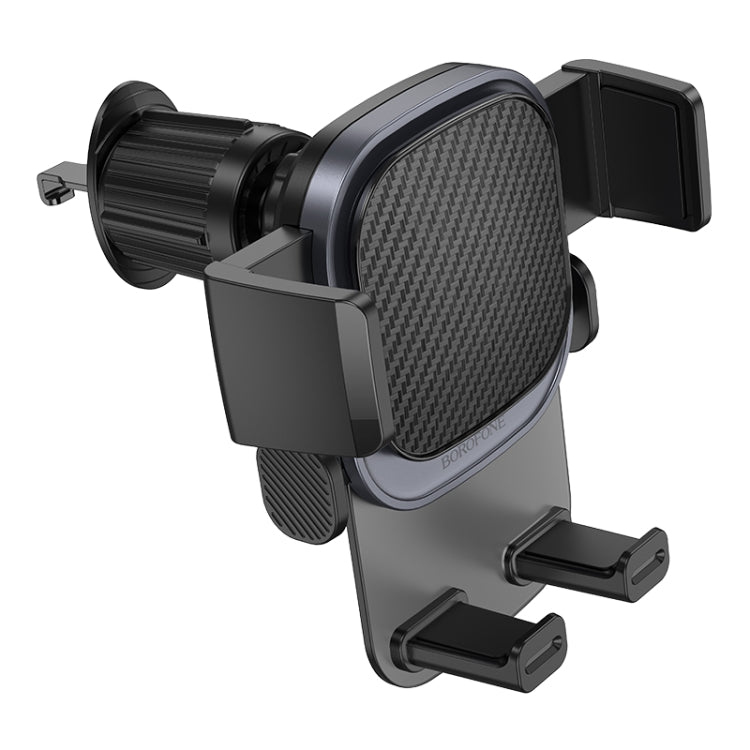 Borofone BH120 Delightful One-button Air Outlet Car Holder(Black Grey) - Car Holders by Borofone | Online Shopping South Africa | PMC Jewellery | Buy Now Pay Later Mobicred