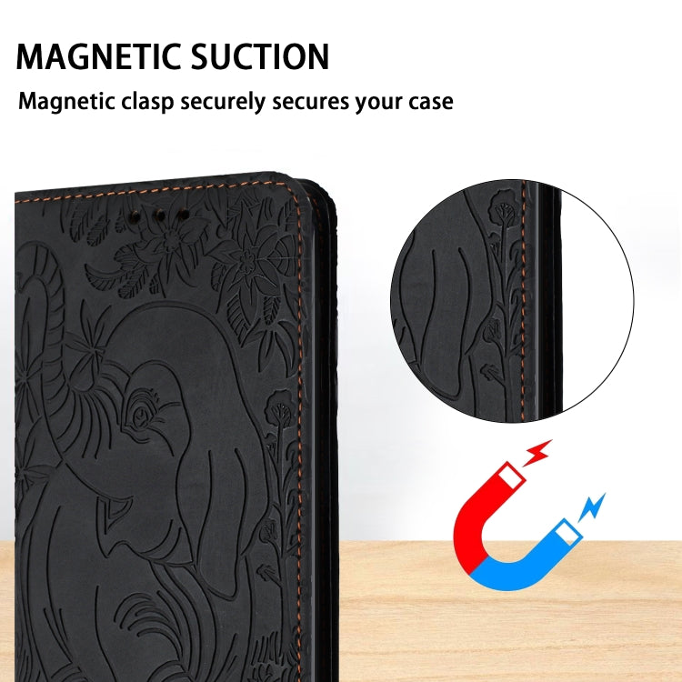 For Samsung Galaxy S25 Ultra 5G Retro Elephant Embossed Leather Phone Case(Black) - Galaxy S25 Ultra 5G Cases by PMC Jewellery | Online Shopping South Africa | PMC Jewellery | Buy Now Pay Later Mobicred