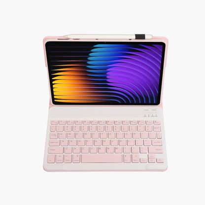 For Xiaomi Pad 7 / 7 Pro 11.2 inch A0N13 Ultra-thin Detachable Bluetooth Keyboard Leather Tablet Case(Pink White) - Others Keyboard by PMC Jewellery | Online Shopping South Africa | PMC Jewellery | Buy Now Pay Later Mobicred