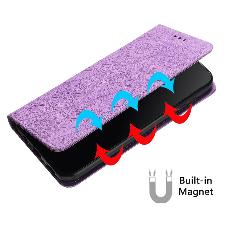 For Samsung Galaxy S25+ 5G Ethnic Embossed Adsorption Leather Phone Case(Purple) - Galaxy S25+ 5G Cases by PMC Jewellery | Online Shopping South Africa | PMC Jewellery | Buy Now Pay Later Mobicred