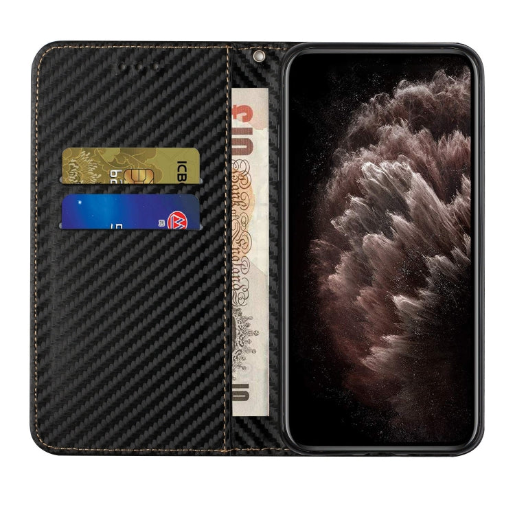 For Samsung Galaxy S25 5G Carbon Fiber Texture Magnetic Flip Leather Phone Case(Black) - Galaxy S25 5G Cases by PMC Jewellery | Online Shopping South Africa | PMC Jewellery | Buy Now Pay Later Mobicred