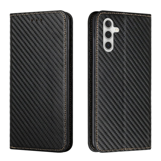 For Samsung Galaxy S25+ 5G Carbon Fiber Texture Magnetic Flip Leather Phone Case(Black) - Galaxy S25+ 5G Cases by PMC Jewellery | Online Shopping South Africa | PMC Jewellery | Buy Now Pay Later Mobicred