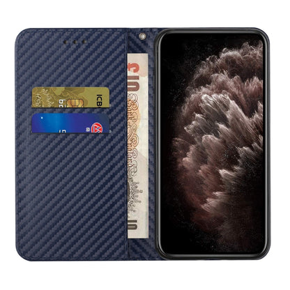 For Samsung Galaxy S25 Ultra 5G Carbon Fiber Texture Magnetic Flip Leather Phone Case(Blue) - Galaxy S25 Ultra 5G Cases by PMC Jewellery | Online Shopping South Africa | PMC Jewellery | Buy Now Pay Later Mobicred