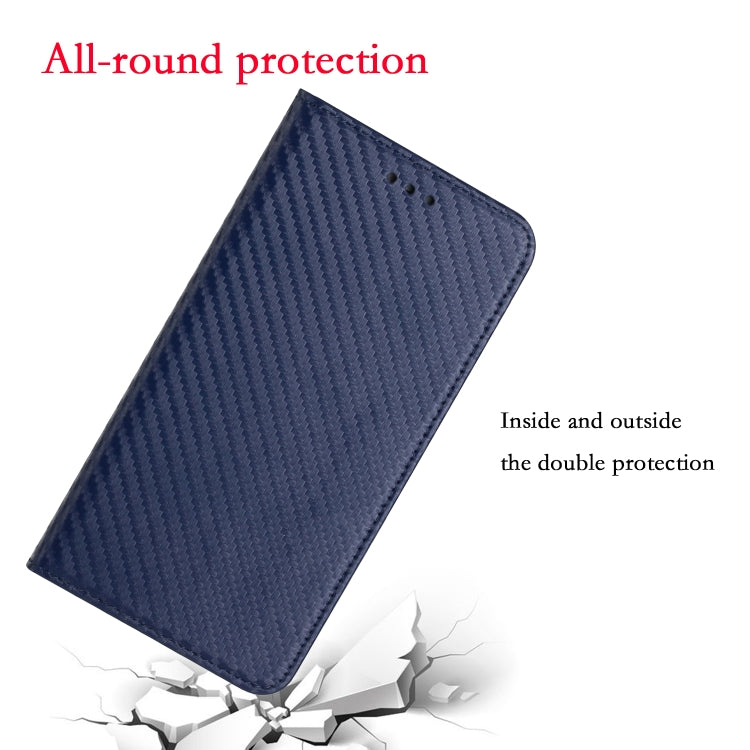 For Samsung Galaxy S25 Ultra 5G Carbon Fiber Texture Magnetic Flip Leather Phone Case(Blue) - Galaxy S25 Ultra 5G Cases by PMC Jewellery | Online Shopping South Africa | PMC Jewellery | Buy Now Pay Later Mobicred