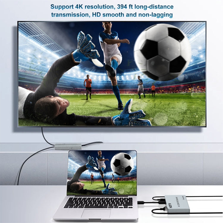 120m HDMI USB KVM 4K Network Extender, Plug:UK Plug - Amplifier by PMC TechLife | Online Shopping South Africa | PMC TechLife | Buy Now Pay Later Mobicred