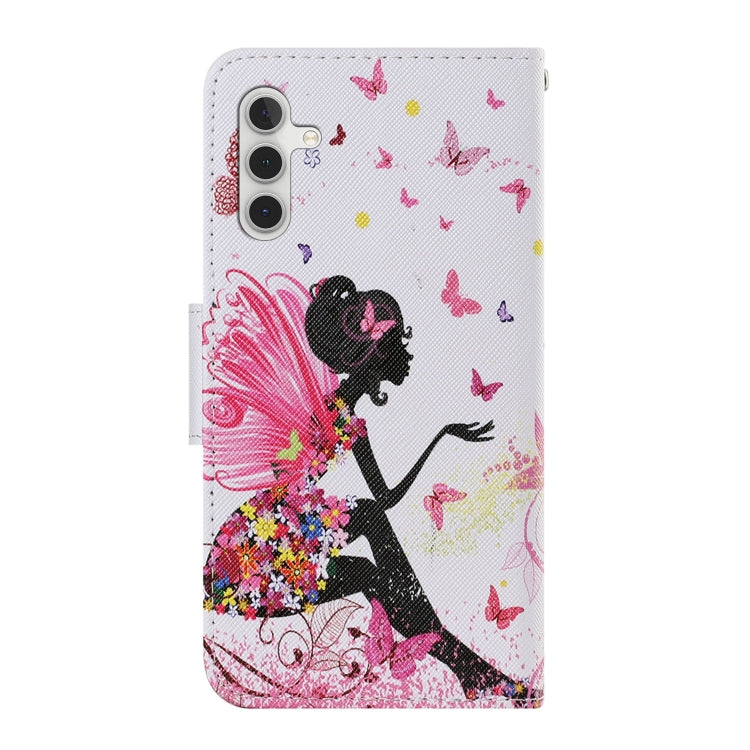 For Samsung Galaxy S25 5G Colored Drawing Pattern Leather Phone Case(Dancing Girl) - Galaxy S25 5G Cases by PMC Jewellery | Online Shopping South Africa | PMC Jewellery | Buy Now Pay Later Mobicred