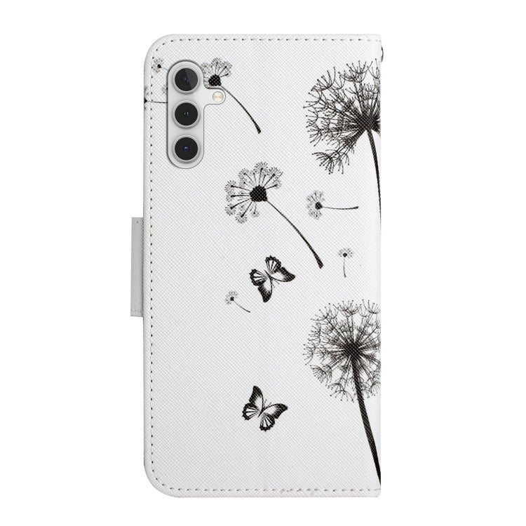 For Samsung Galaxy S25 5G Colored Drawing Pattern Leather Phone Case(Dandelion) - Galaxy S25 5G Cases by PMC Jewellery | Online Shopping South Africa | PMC Jewellery | Buy Now Pay Later Mobicred