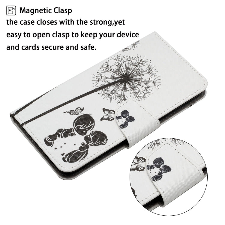 For Samsung Galaxy S25 5G Colored Drawing Pattern Leather Phone Case(Dandelion) - Galaxy S25 5G Cases by PMC Jewellery | Online Shopping South Africa | PMC Jewellery | Buy Now Pay Later Mobicred