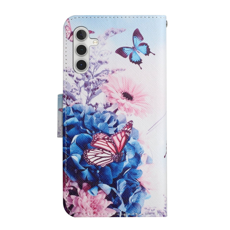 For Samsung Galaxy S25+ 5G Colored Drawing Pattern Leather Phone Case(Purple Butterfly) - Galaxy S25+ 5G Cases by PMC Jewellery | Online Shopping South Africa | PMC Jewellery | Buy Now Pay Later Mobicred