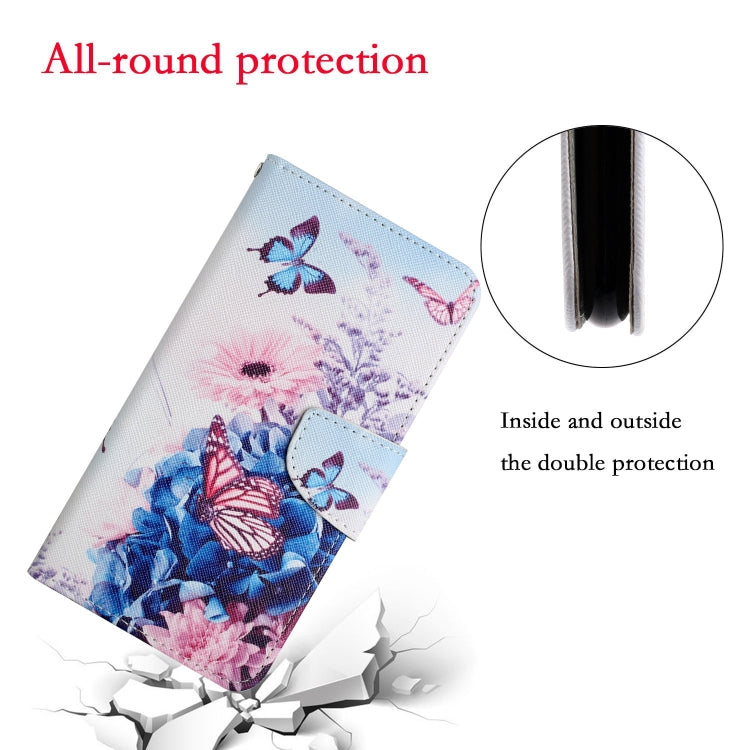 For Samsung Galaxy S25+ 5G Colored Drawing Pattern Leather Phone Case(Purple Butterfly) - Galaxy S25+ 5G Cases by PMC Jewellery | Online Shopping South Africa | PMC Jewellery | Buy Now Pay Later Mobicred
