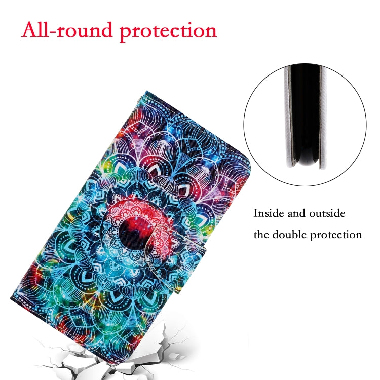 For Samsung Galaxy S25+ 5G Colored Drawing Pattern Leather Phone Case(Mandala) - Galaxy S25+ 5G Cases by PMC Jewellery | Online Shopping South Africa | PMC Jewellery | Buy Now Pay Later Mobicred