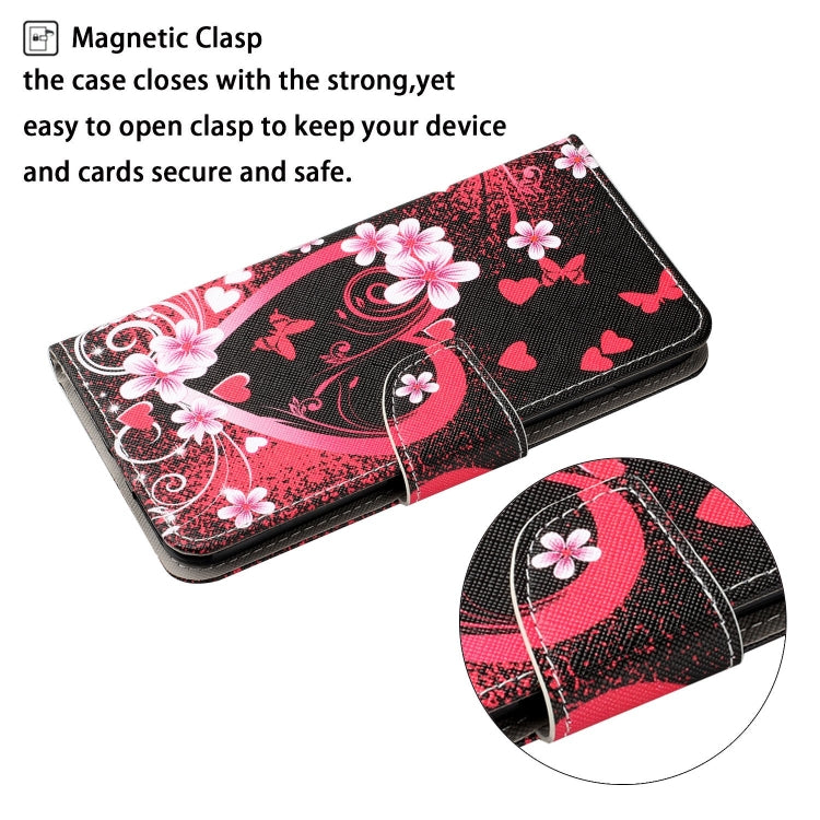 For Samsung Galaxy S25 Ultra 5G Colored Drawing Pattern Leather Phone Case(Red Heart) - Galaxy S25 Ultra 5G Cases by PMC Jewellery | Online Shopping South Africa | PMC Jewellery | Buy Now Pay Later Mobicred