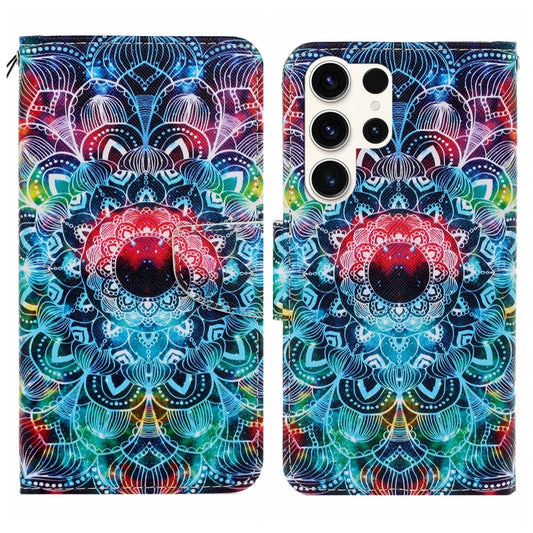 For Samsung Galaxy S25 Ultra 5G Colored Drawing Pattern Leather Phone Case(Mandala) - Galaxy S25 Ultra 5G Cases by PMC Jewellery | Online Shopping South Africa | PMC Jewellery | Buy Now Pay Later Mobicred