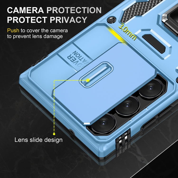 For Samsung Galaxy S25 Ultra 5G Armor PC Hybrid TPU Camera Shield Phone Case(Light Blue) - Galaxy S25 Ultra 5G Cases by PMC Jewellery | Online Shopping South Africa | PMC Jewellery | Buy Now Pay Later Mobicred