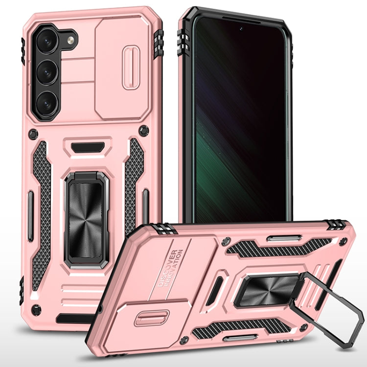 For Samsung Galaxy S25 5G Armor PC Hybrid TPU Camera Shield Phone Case(Rose Gold) - Galaxy S25 5G Cases by PMC Jewellery | Online Shopping South Africa | PMC Jewellery | Buy Now Pay Later Mobicred