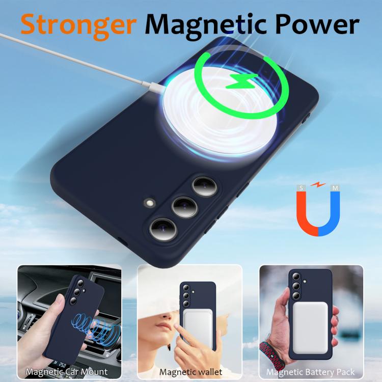 For Samsung Galaxy S25+ 5G Shockproof Silicone Magsafe Phone Case(Navy Blue) - Galaxy S25+ 5G Cases by PMC Jewellery | Online Shopping South Africa | PMC Jewellery | Buy Now Pay Later Mobicred