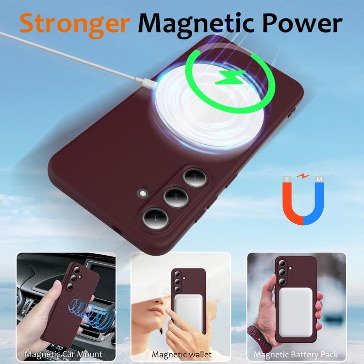 For Samsung Galaxy S25+ 5G Shockproof Silicone Magsafe Phone Case(Plum Color) - Galaxy S25+ 5G Cases by PMC Jewellery | Online Shopping South Africa | PMC Jewellery | Buy Now Pay Later Mobicred