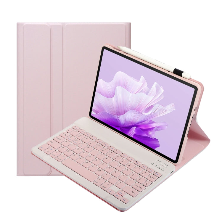 For Honor Pad X9 / X8 Pro 11.5 AH15 Ultra-thin Detachable Bluetooth Keyboard Leather Tablet Case(Pink White) - free shipping - PMC Jewellery - Order now!