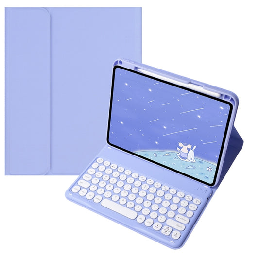 For Infinix Xpad 11 inch Candy Color Round Keys Bluetooth Keyboard Leather Case(Light Purple) - Others Keyboard by PMC Jewellery | Online Shopping South Africa | PMC Jewellery | Buy Now Pay Later Mobicred