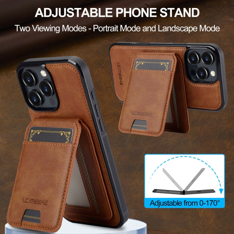 For iPhone 16 Pro Max LC.IMEEKE L3 Series Detachable RFID Card Bag Magsafe Phone Case(Brown) - iPhone 16 Pro Max Cases by LC.IMEEKE | Online Shopping South Africa | PMC Jewellery | Buy Now Pay Later Mobicred