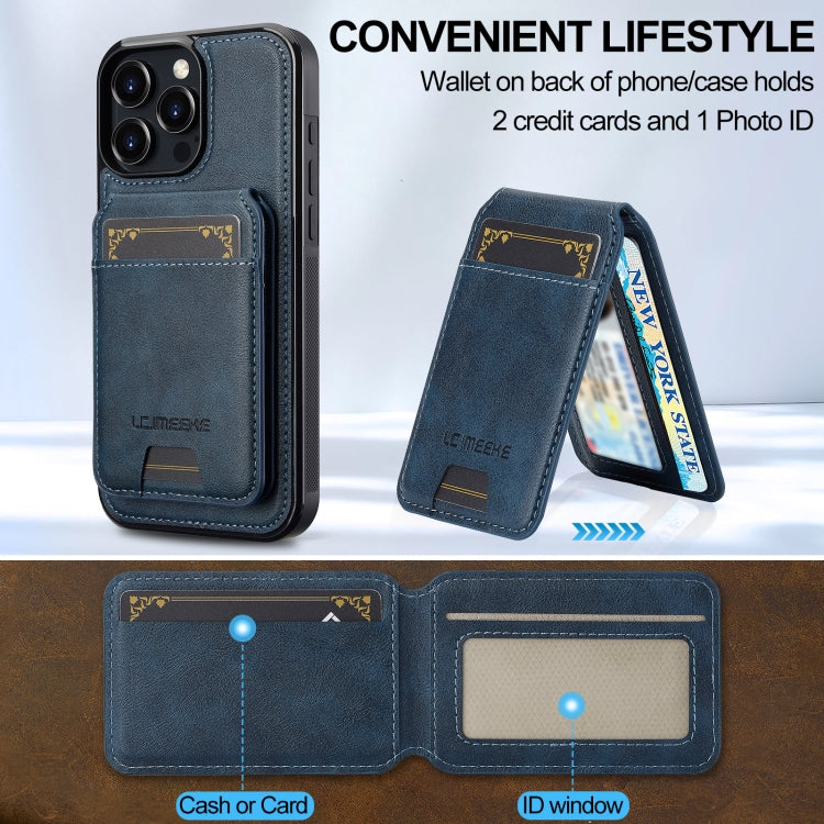 For iPhone 16 Pro Max LC.IMEEKE L3 Series Detachable RFID Card Bag Magsafe Phone Case(Blue) - free shipping - PMC Jewellery - Order now!