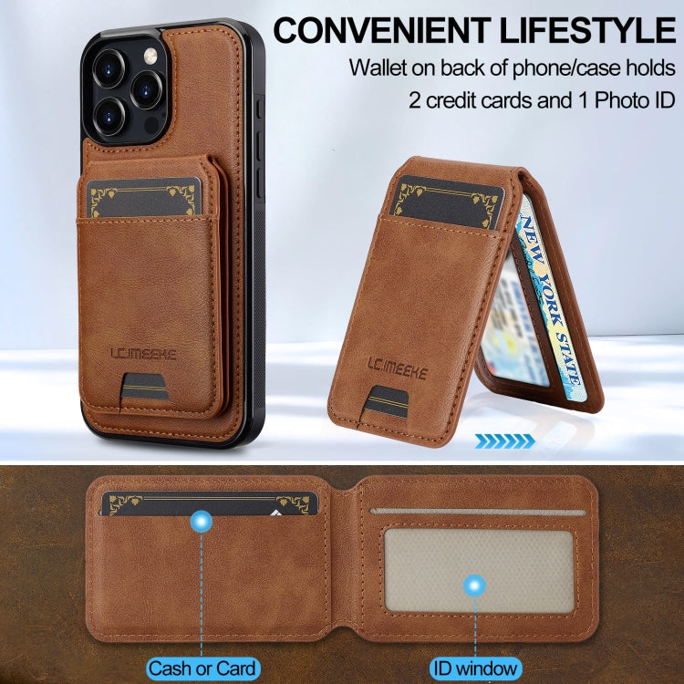 For iPhone 16 Pro LC.IMEEKE L3 Series Detachable RFID Card Bag Magsafe Phone Case(Brown) - iPhone 16 Pro Cases by LC.IMEEKE | Online Shopping South Africa | PMC Jewellery | Buy Now Pay Later Mobicred