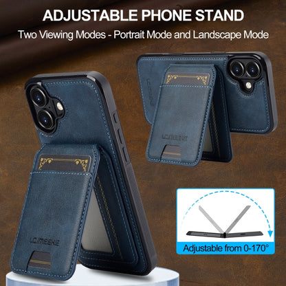 For iPhone 16 Plus LC.IMEEKE L3 Series Detachable RFID Card Bag Magsafe Phone Case(Blue) - iPhone 16 Plus Cases by LC.IMEEKE | Online Shopping South Africa | PMC Jewellery | Buy Now Pay Later Mobicred