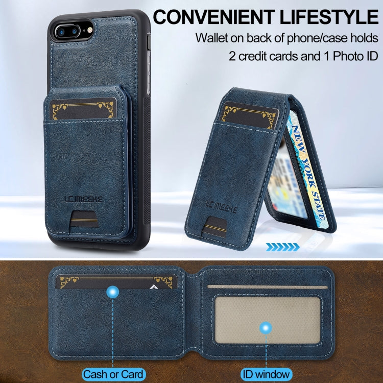 For iPhone 16e LC.IMEEKE L3 Series Detachable RFID Card Bag Magsafe Phone Case(Blue) - free shipping - PMC TechLife - Order now!