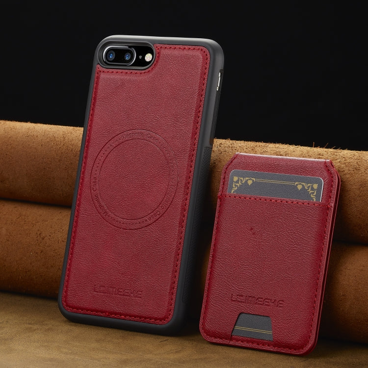 For iPhone 16e LC.IMEEKE L3 Series Detachable RFID Card Bag Magsafe Phone Case(Red) - iPhone 16e Cases by LC.IMEEKE | Online Shopping South Africa | PMC TechLife | Buy Now Pay Later Mobicred