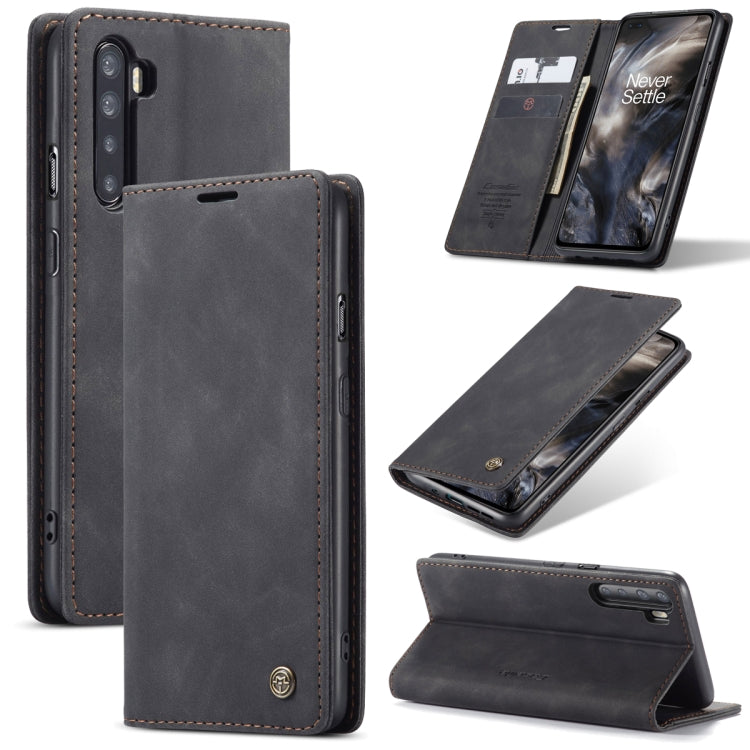 For OnePlus Nord CaseMe-013 Multifunctional Retro Frosted Horizontal Flip Leather Case with Card Slot & Holder & Wallet(Black) - OnePlus Cases by CaseMe | Online Shopping South Africa | PMC Jewellery | Buy Now Pay Later Mobicred