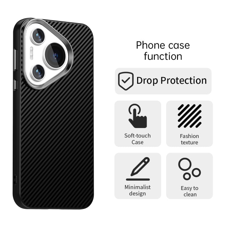 For Huawei Pura 70 Pro Carbon Fiber Series IMD Phone Case(Black) - Huawei Cases by PMC Jewellery | Online Shopping South Africa | PMC Jewellery | Buy Now Pay Later Mobicred