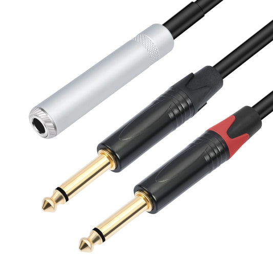 6.35mm 1/4 TRS Stereo Female to Dual Male Y-type Audio Cable, Length:50cm - Microphone Audio Cable & Connector by PMC Jewellery | Online Shopping South Africa | PMC Jewellery | Buy Now Pay Later Mobicred