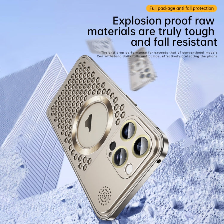 For iPhone 16 Pro Spring Buckle MagSafe Magnetic Metal Aromatherapy Phone Case(Black) - free shipping - PMc TechLife - Order now!