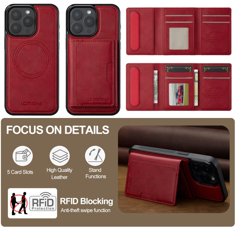 For iPhone 16 Pro LC.IMEEKE L5 Series Detachable RFID Card Bag Magsafe Phone Case(Red) - iPhone 16 Pro Cases by LC.IMEEKE | Online Shopping South Africa | PMC Jewellery | Buy Now Pay Later Mobicred