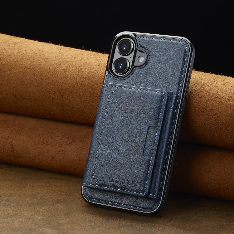For iPhone 16 LC.IMEEKE L5 Series Detachable RFID Card Bag Magsafe Phone Case(Blue) - iPhone 16 Cases by LC.IMEEKE | Online Shopping South Africa | PMC Jewellery | Buy Now Pay Later Mobicred