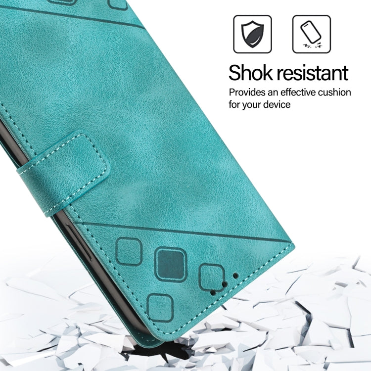For Doogee N55 Plus Skin-feel Embossed Leather Phone Case(Green) - Doogee Cases by PMC TechLife | Online Shopping South Africa | PMC TechLife | Buy Now Pay Later Mobicred