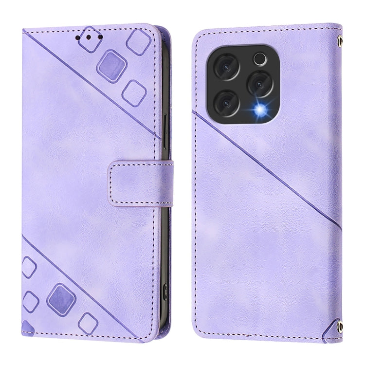 For Doogee N55 Plus Skin-feel Embossed Leather Phone Case(Light Purple) - Doogee Cases by PMC TechLife | Online Shopping South Africa | PMC TechLife | Buy Now Pay Later Mobicred