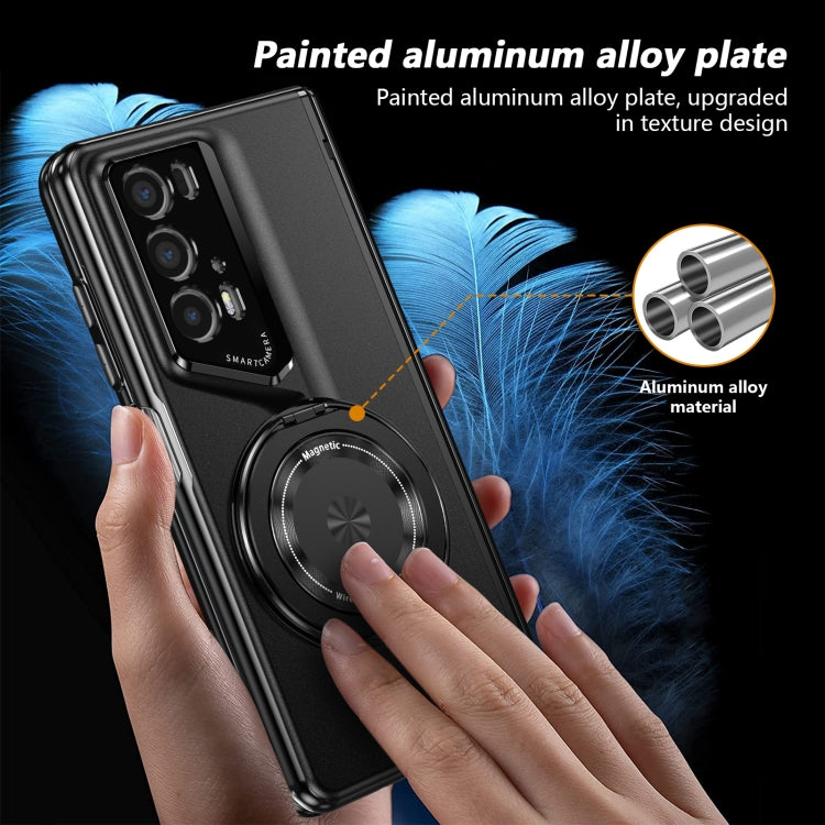 For Honor Magic V2 RSR Porsche Design Gold Medal Rotating Folding Series Ring Holder Phone Case(Black) - Honor Cases by PMC TechLife | Online Shopping South Africa | PMC TechLife | Buy Now Pay Later Mobicred
