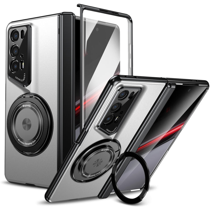 For Honor Magic V2 RSR Porsche Design Gold Medal Rotating Folding Series Ring Holder Phone Case(Silver) - Honor Cases by PMC TechLife | Online Shopping South Africa | PMC TechLife | Buy Now Pay Later Mobicred
