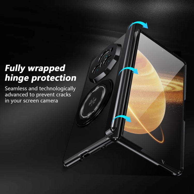 For Honor Magic V3 Gold Medal Rotating Folding Series Ring Holder Phone Case(Black) - Honor Cases by PMC TechLife | Online Shopping South Africa | PMC TechLife | Buy Now Pay Later Mobicred