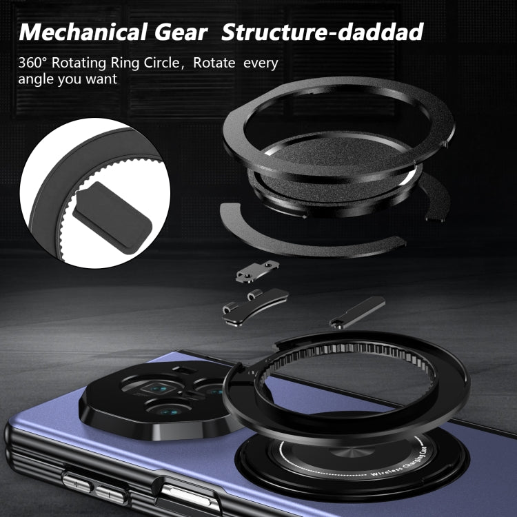 For Honor Magic V3 Gold Medal Rotating Folding Series Ring Holder Phone Case(Blue) - Honor Cases by PMC TechLife | Online Shopping South Africa | PMC TechLife | Buy Now Pay Later Mobicred